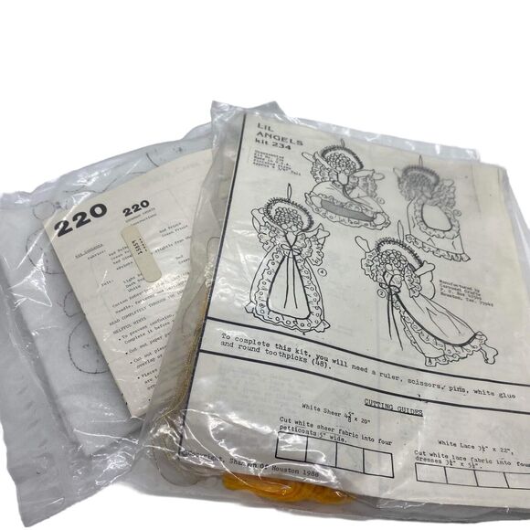 Vintage Arts and Crafts Ornament Kit Patterns  Snowman Needle work & Lil Angel - Picture 1 of 5